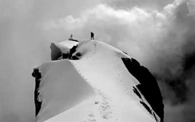 Image of Ers arrive on the summit of kitasamba (15,950 ft 4,862 m) above the coronation glacier at the southern end of the mount stanley massif cover